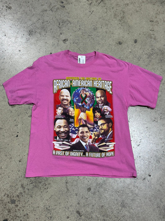 African American Heritage Tee - Pink Size Large