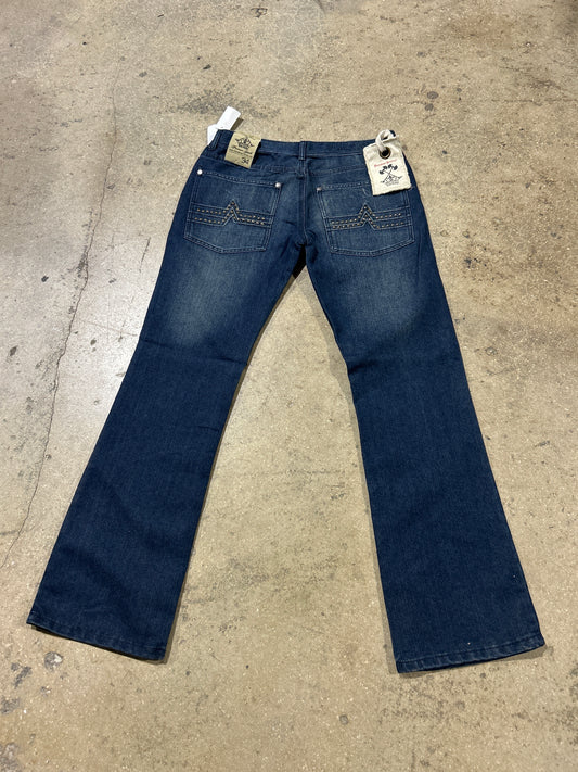Blac Label Studded Flare Denim - Dark Wash Size 34x32
