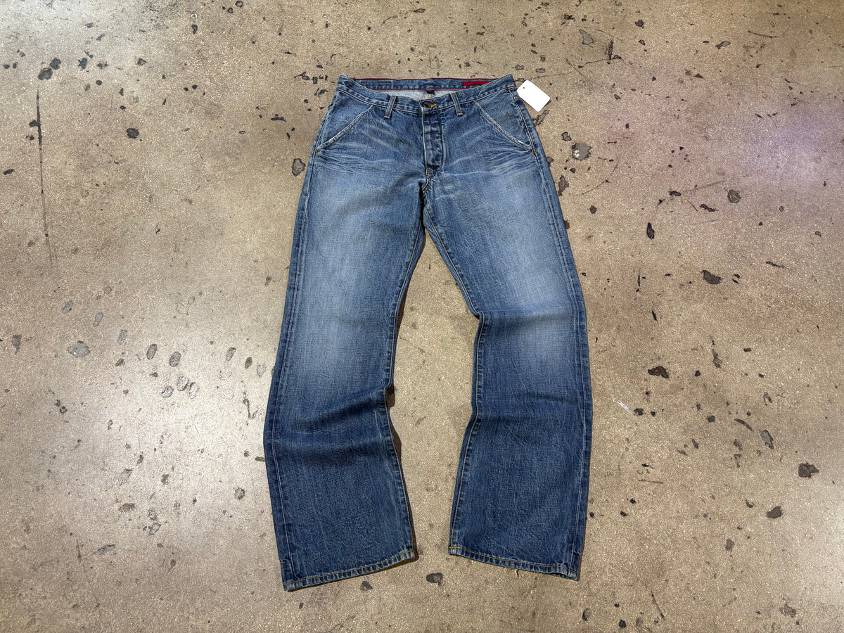Banana Republic Flap Pocket Boot Cut Jeans - Blue Size 33 x 34