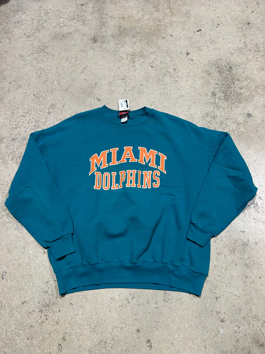 Simple Miami Dolphins Crewneck - Teal Size XL