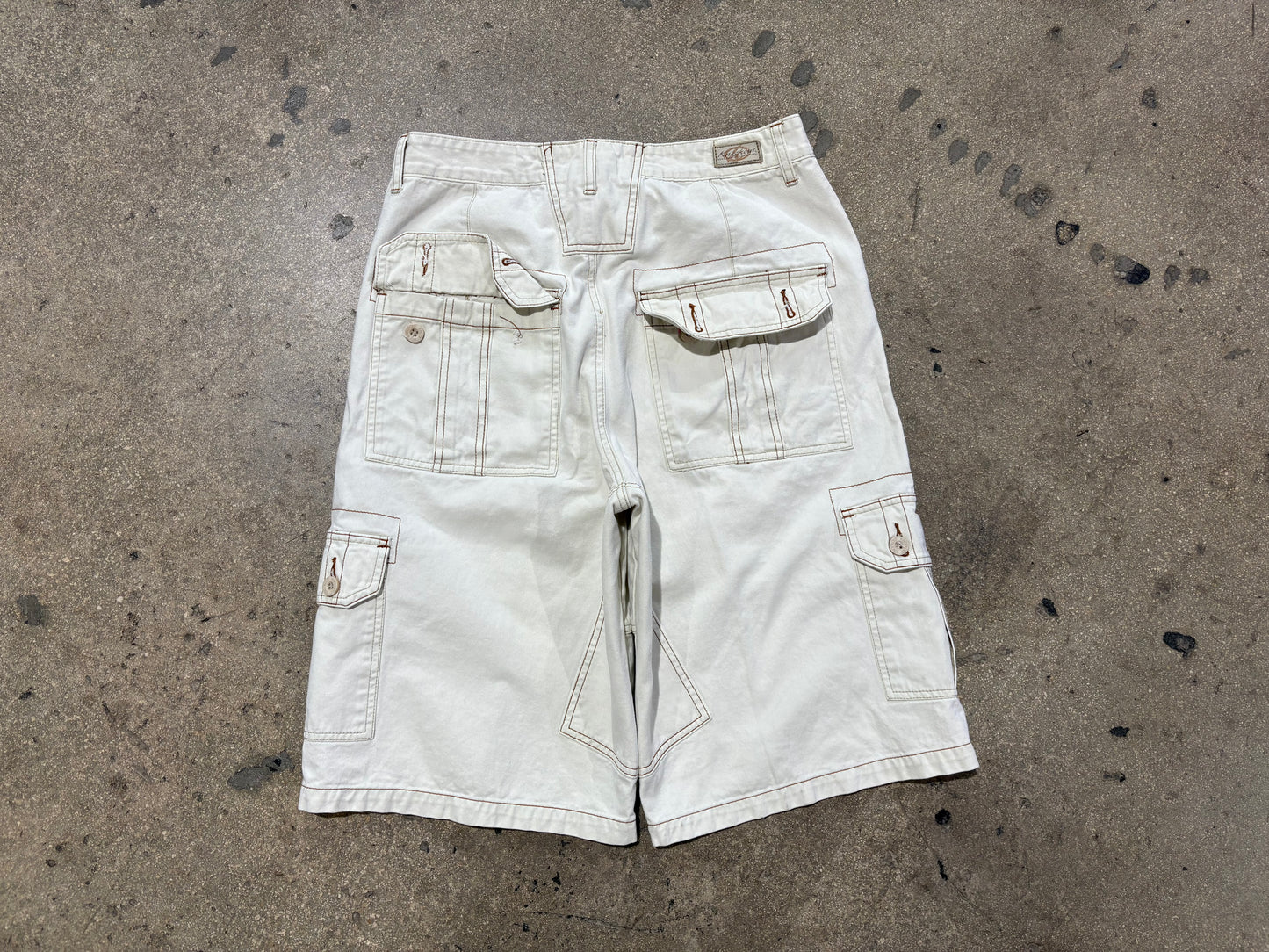Knockout Baggy Cargo Shorts - Khaki Size 34