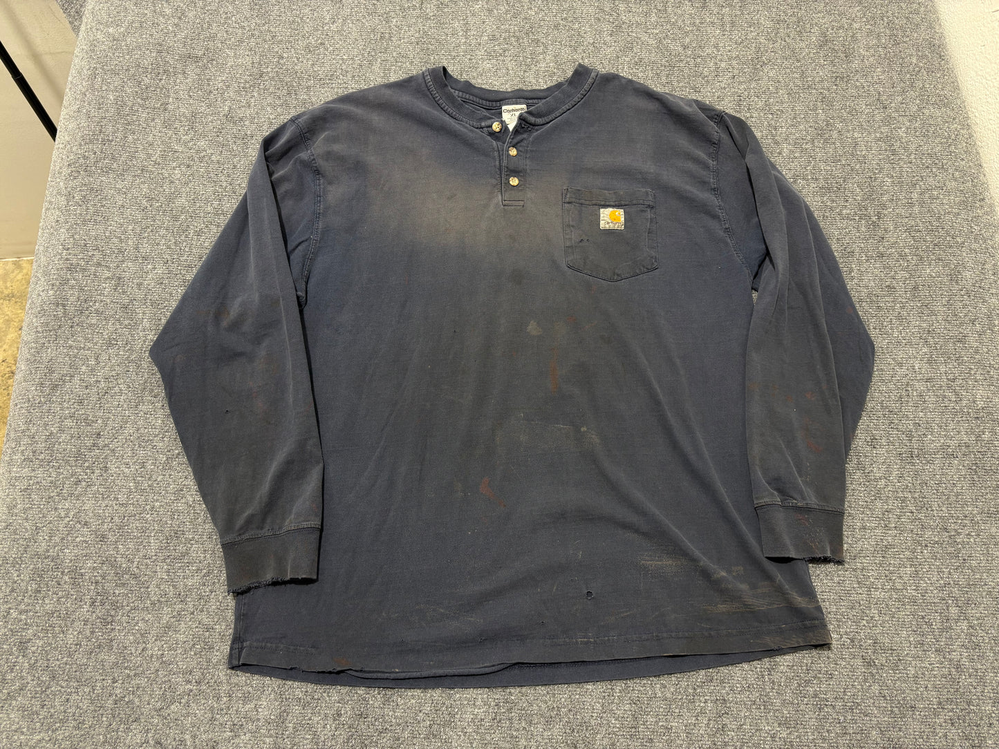 Carhartt Henley Long Sleeve - Faded Navy Size XL