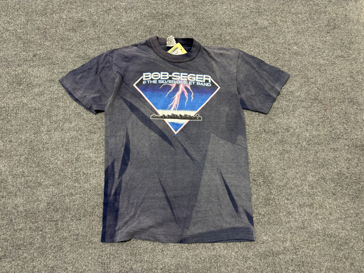Faded Bob Seger & The Silver Bullet Band Tee - Navy Size Medium