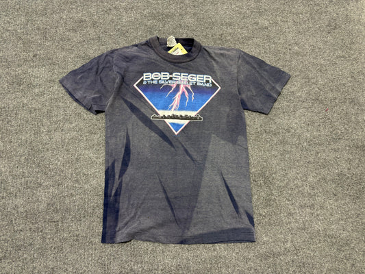 Faded Bob Seger & The Silver Bullet Band Tee - Navy Size Medium