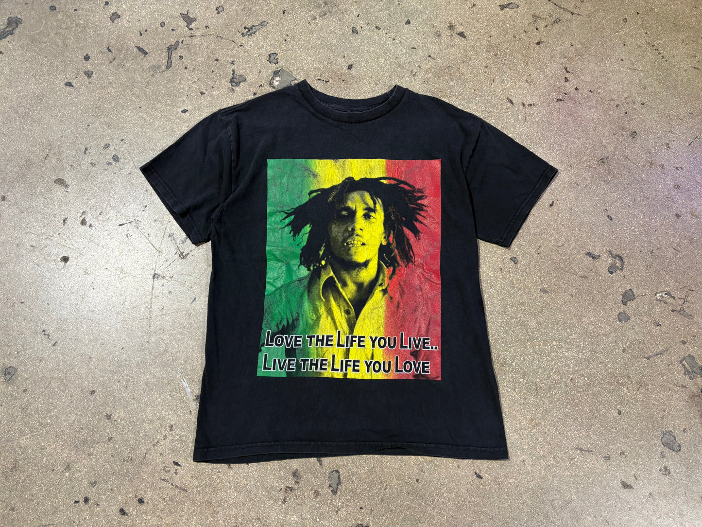 Bob Marley Love The Life You Live Tee - Black Size Large