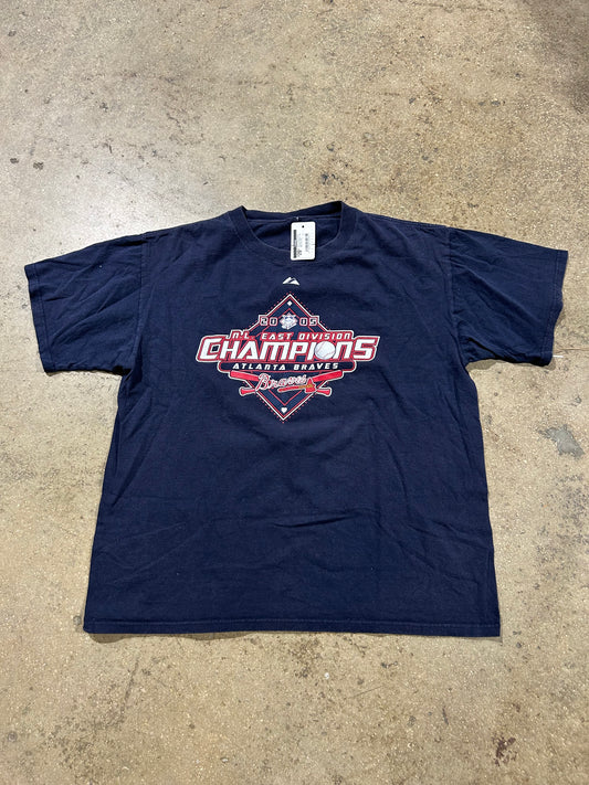 2005 Atlanta Braves Division Champs Tee - Navy Size XXL
