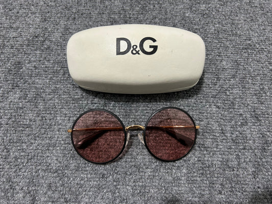 Dolce & Gabbana Big Round Glasses -Black/Gold
