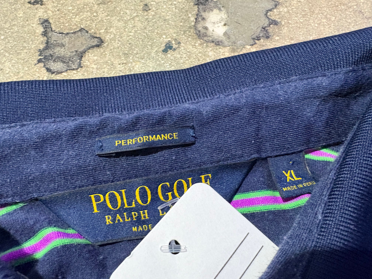 Polo Golf Shirt - Navy/ Purple Size XL