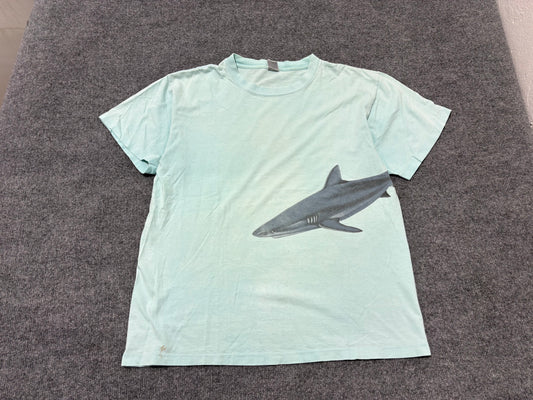 1996 Great White Shark Wrap Around Tee - Teal Size Large