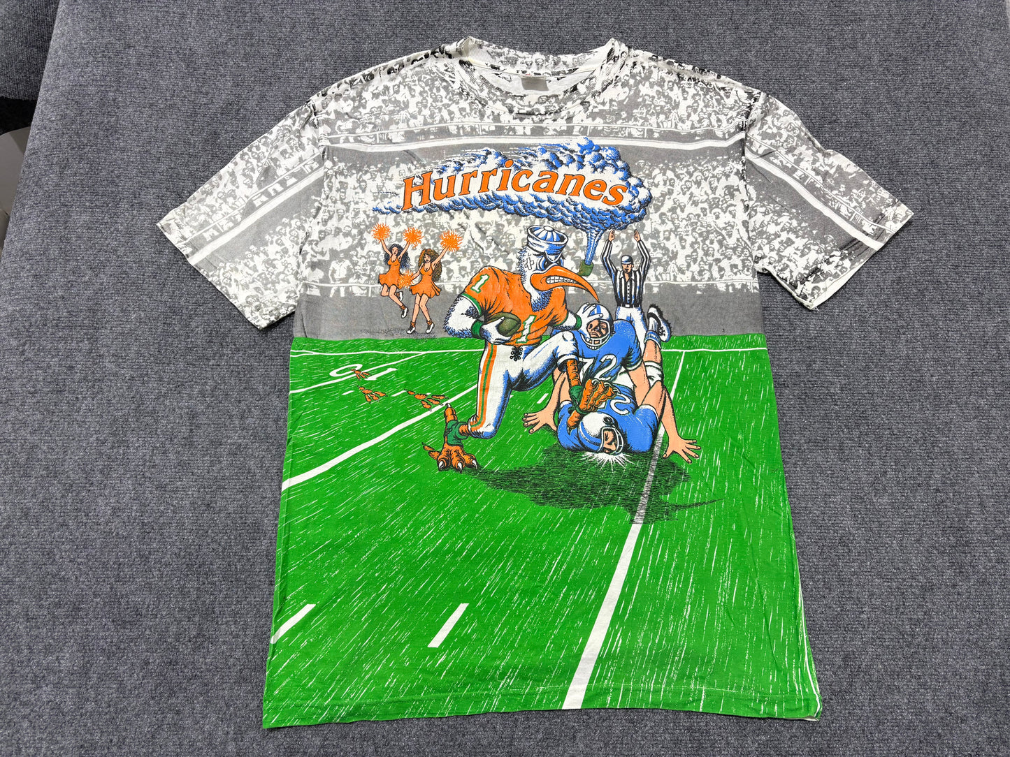 Miami Hurricanes Ibis Touchdown AOP Tee - White / Green Size XL