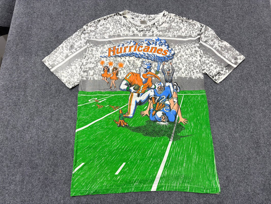 Miami Hurricanes Ibis Touchdown AOP Tee - White / Green Size XL