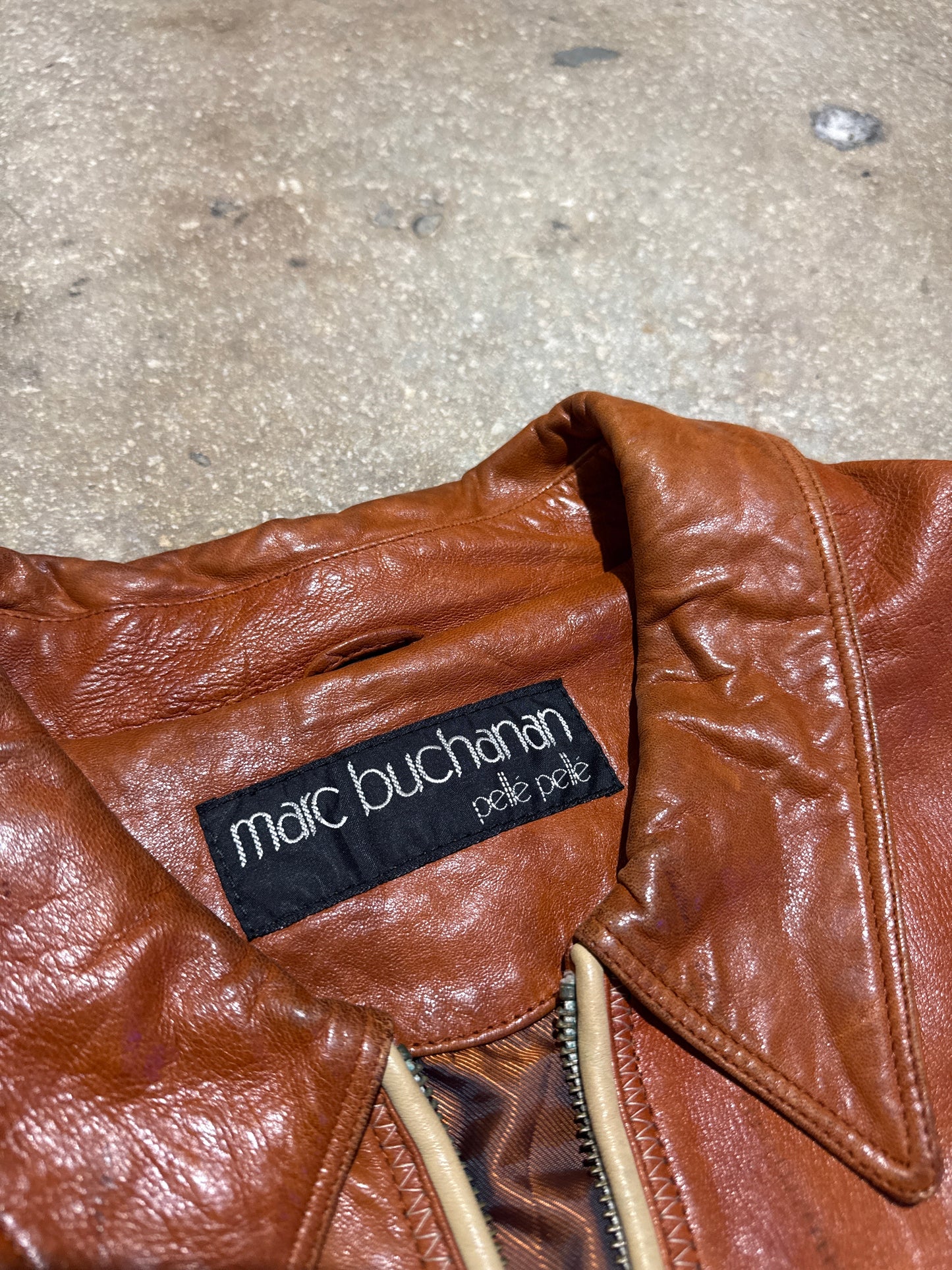 Pelle Pelle Baseball Champions Soda Club Jacket - Butta Pecan Size 46/XL