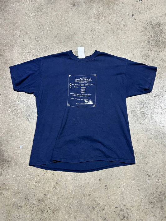 Guys Want To Talk To Beautiful Girls?? Tee - Navy Size XL