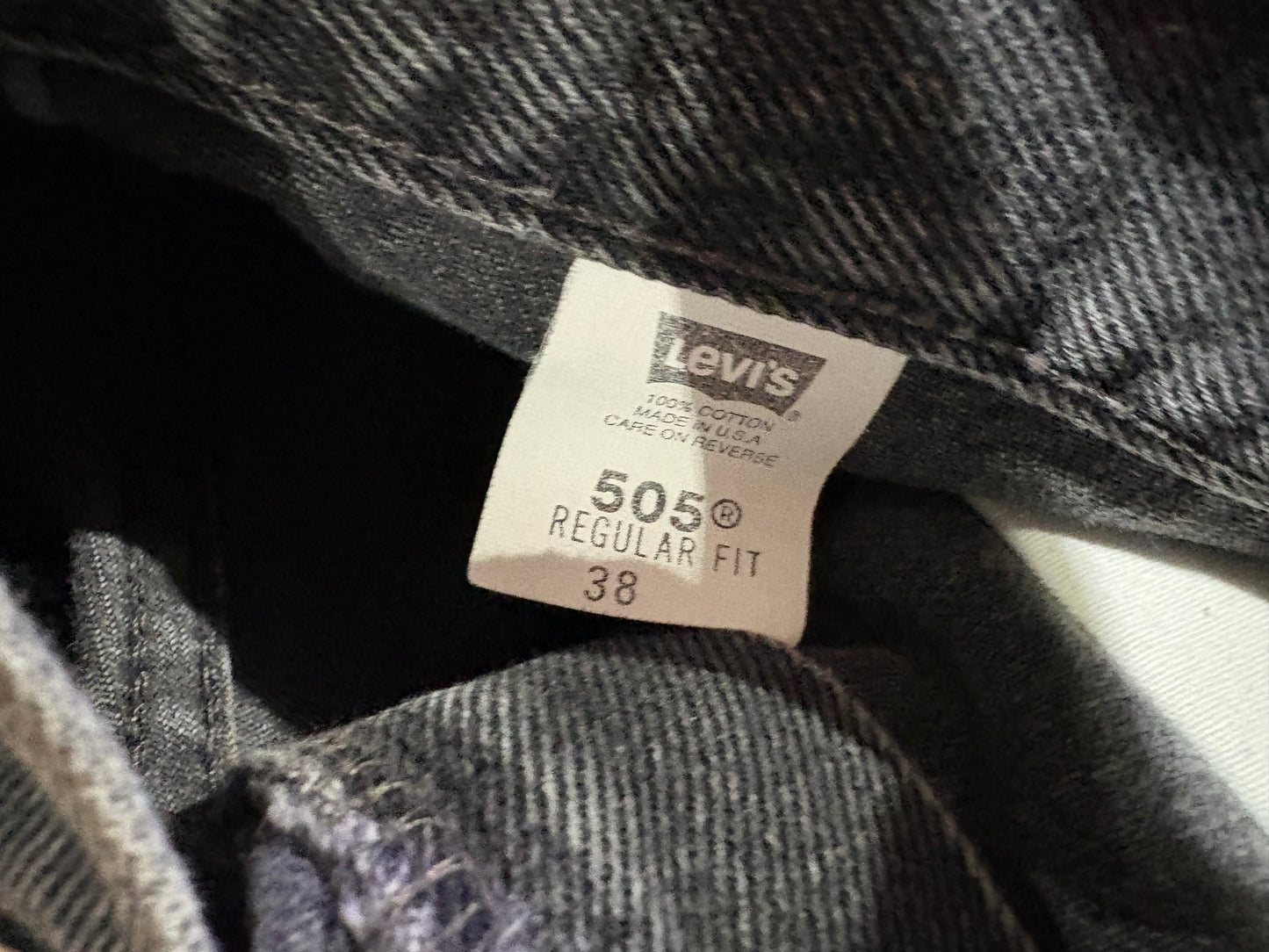 Levis 505 Denim Jean Shorts - Black Size 38