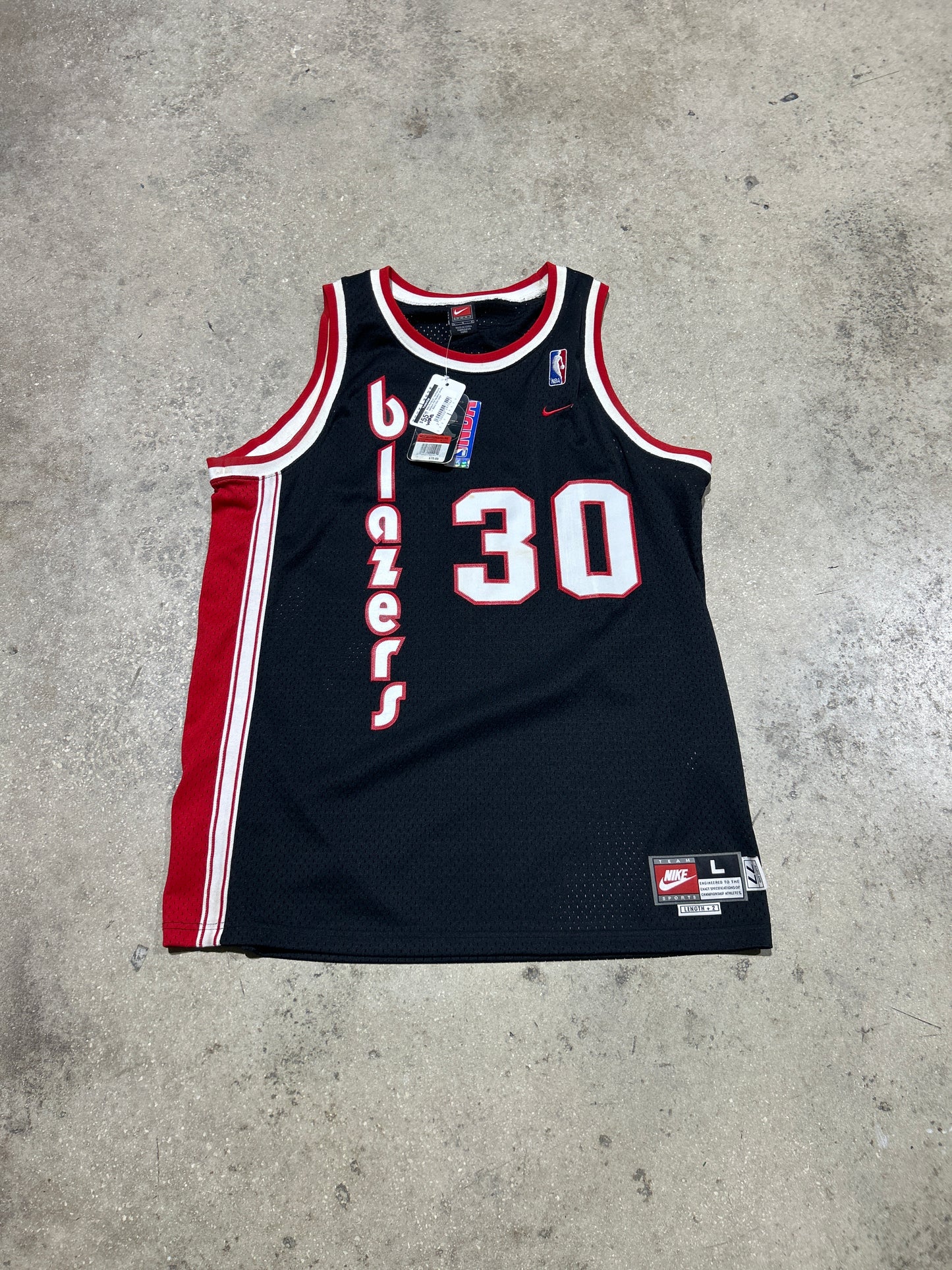 Nike Portland Trailblazers Wallace #30 Rewind Jersey - Black Size Large