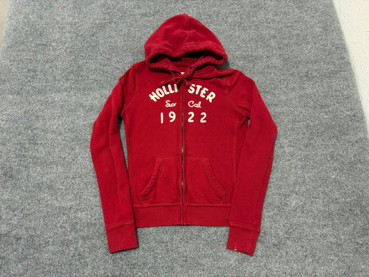 WMNS Hollister Embroidered Hoodie - Red Size Small