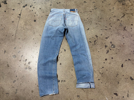 90s Levis 501 Big E Selvedge Jeans - Light Wash Size 27 x 33