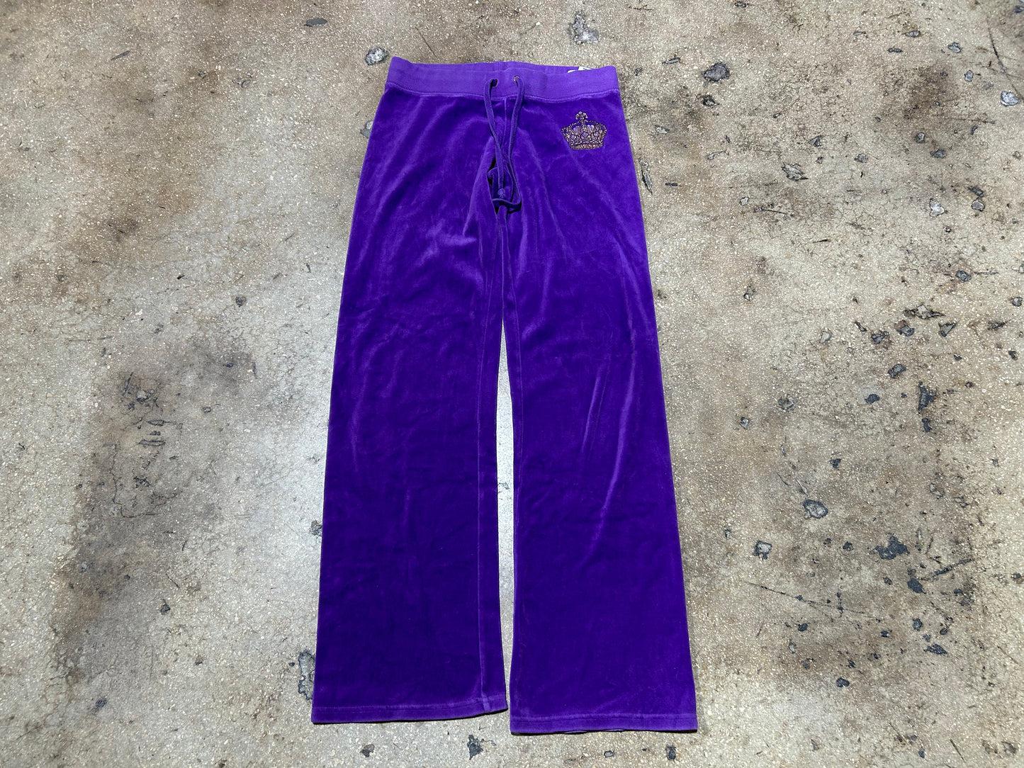 Juicy Couture Velour Crown Pants - Purple Size Small
