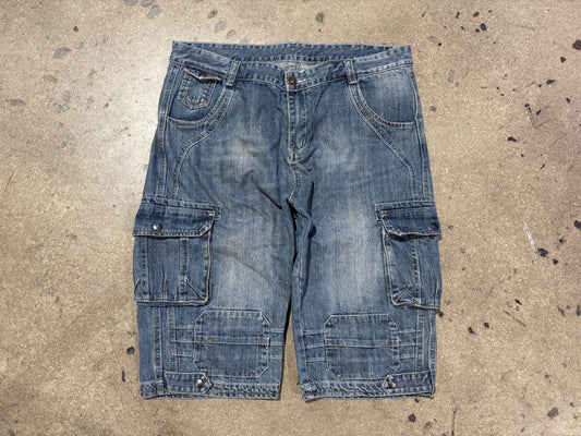 Y2K Cargo Denim Jean Shorts - Blue Size 36