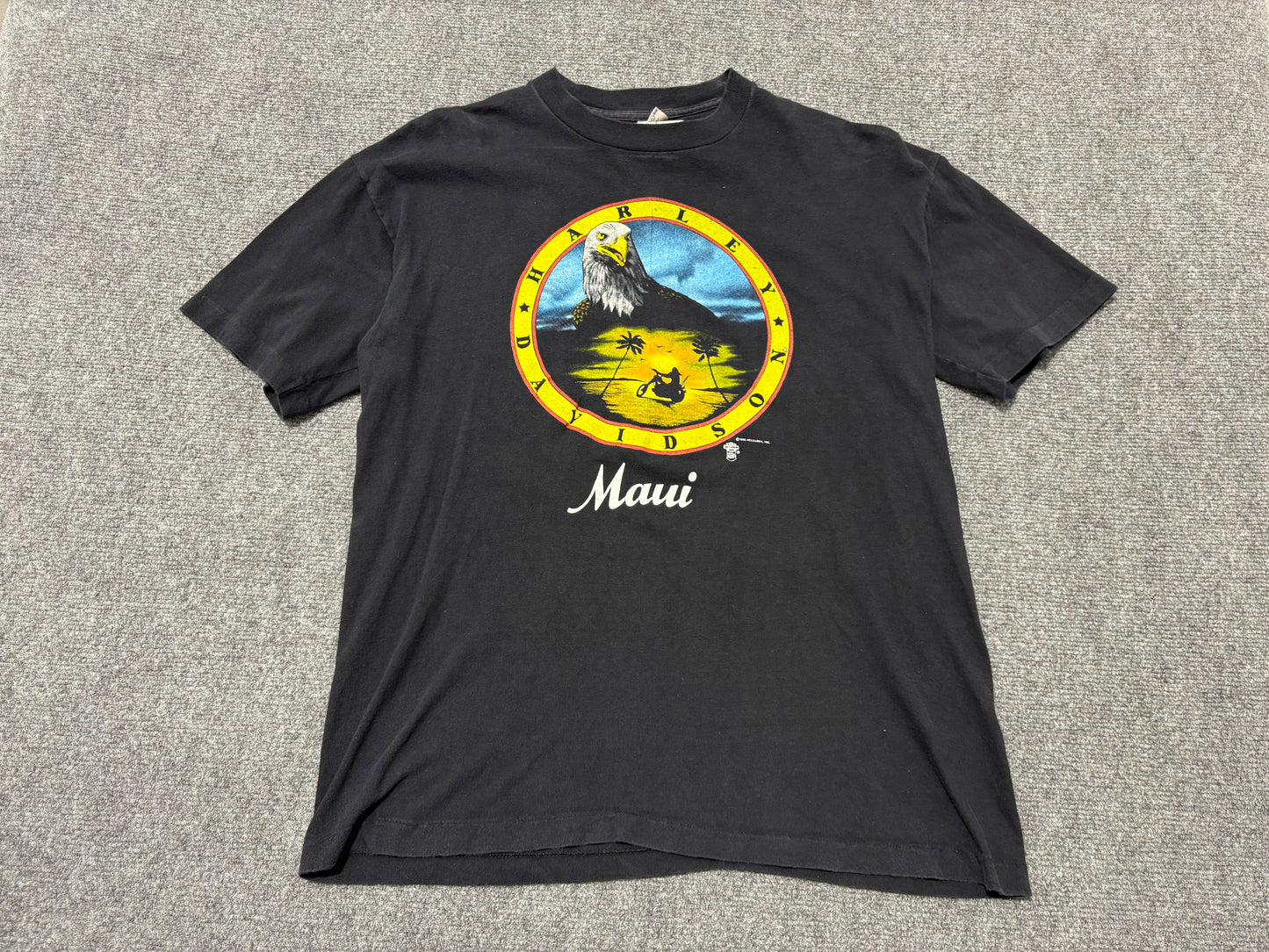 1986 Harley Davidson Eagle Maui Tee - Black Size XL