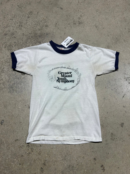 Greater Miami Youth Symphony Ringer Tee - White Size Small