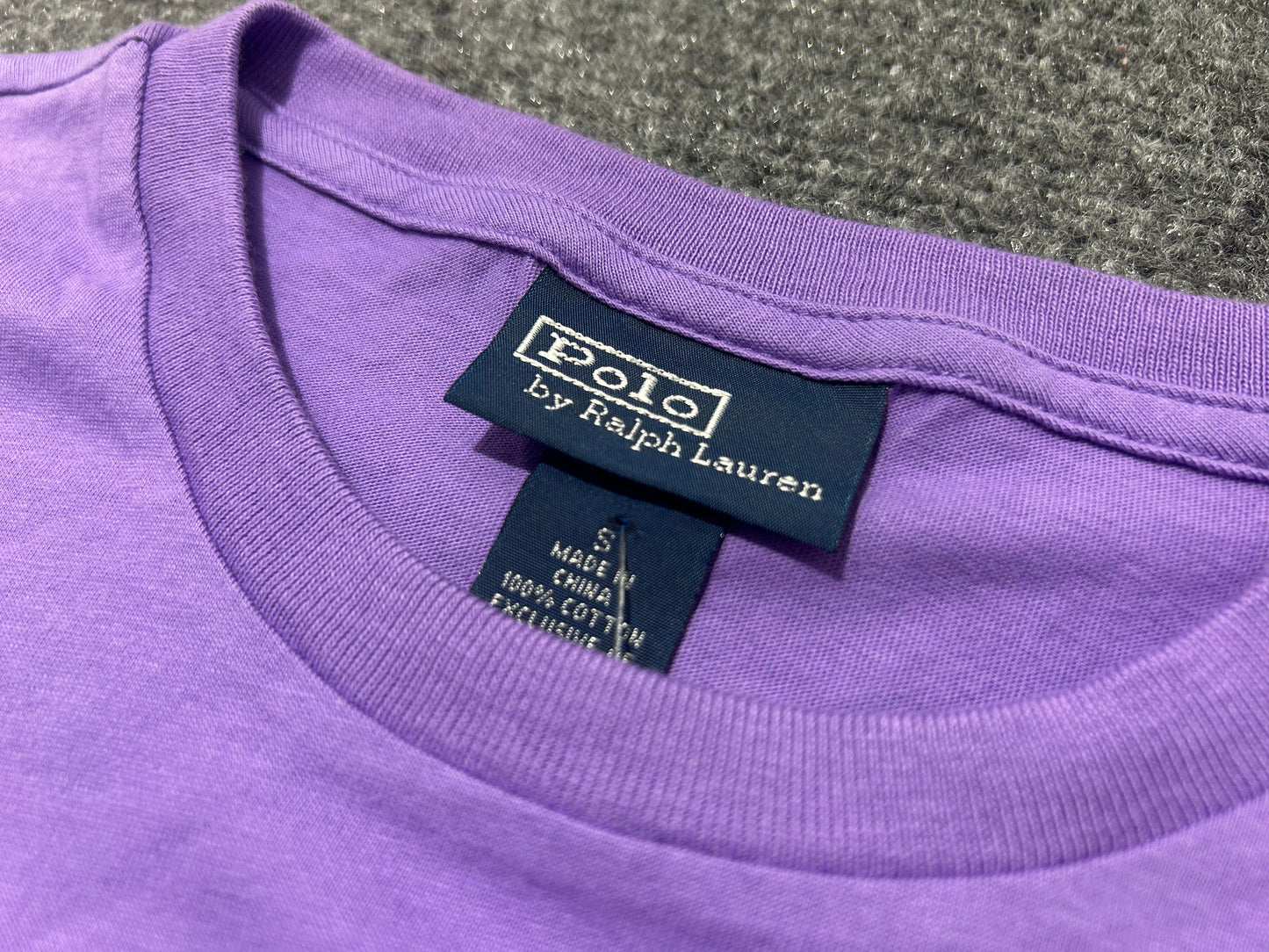 2000s Polo Ralph Lauren Single Stitch Tee - Purple Size Small