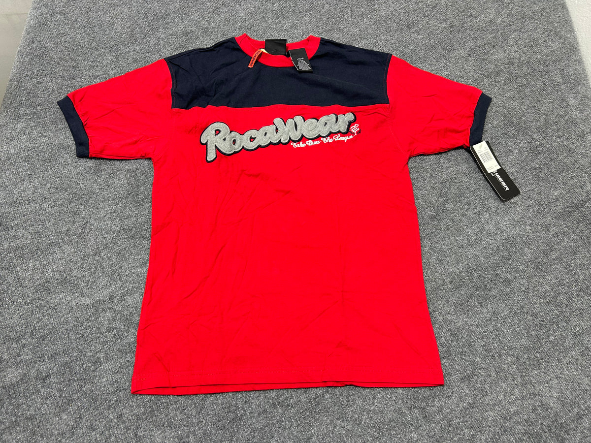 Y2K Rocawear Color Block Tee - Red/Navy Size Large