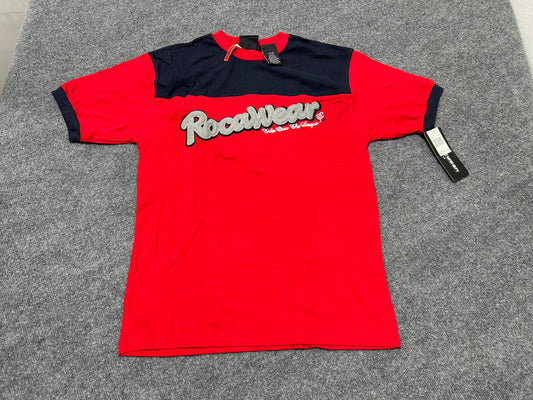 Y2K Rocawear Color Block Tee - Red/Navy Size Large