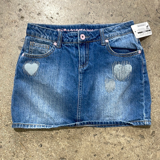 Women's Arizona Jean Company Denim Heart Skirt - Dark Wash Size 12