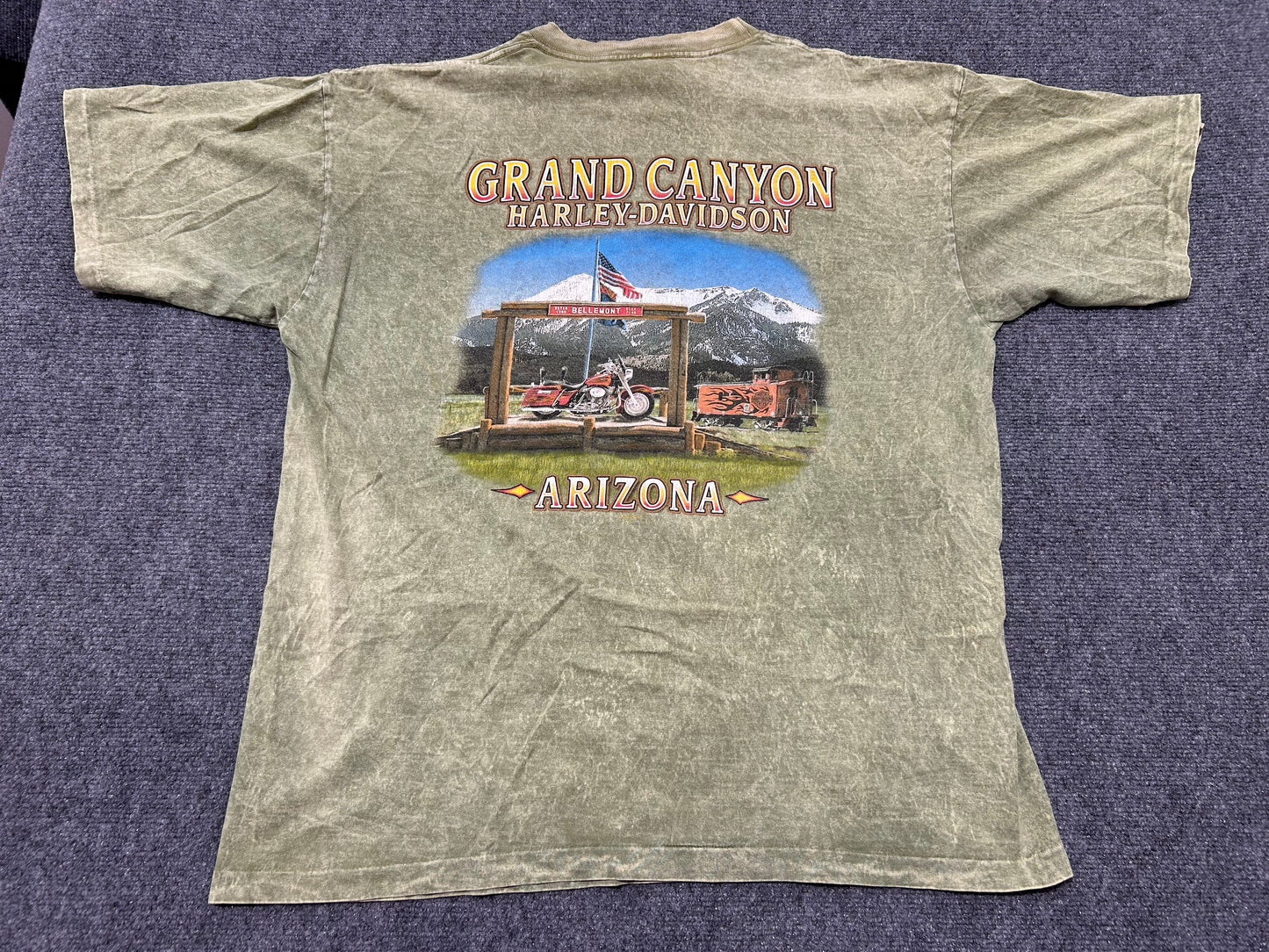 2003 Harley Davidson Grand Canyon Pocket Tee - Green Size Large