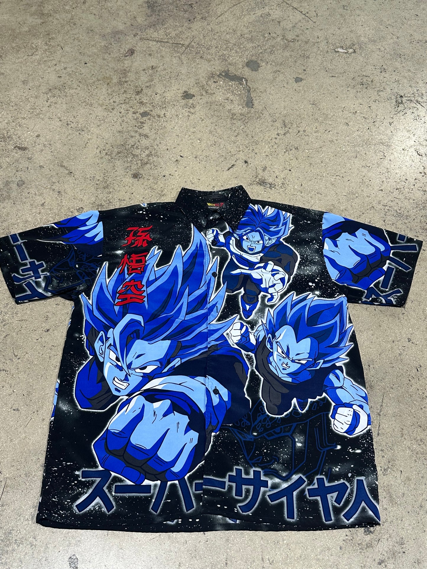 2001 Dragonball Z Rayon Shirt - Black/Blue Size XL