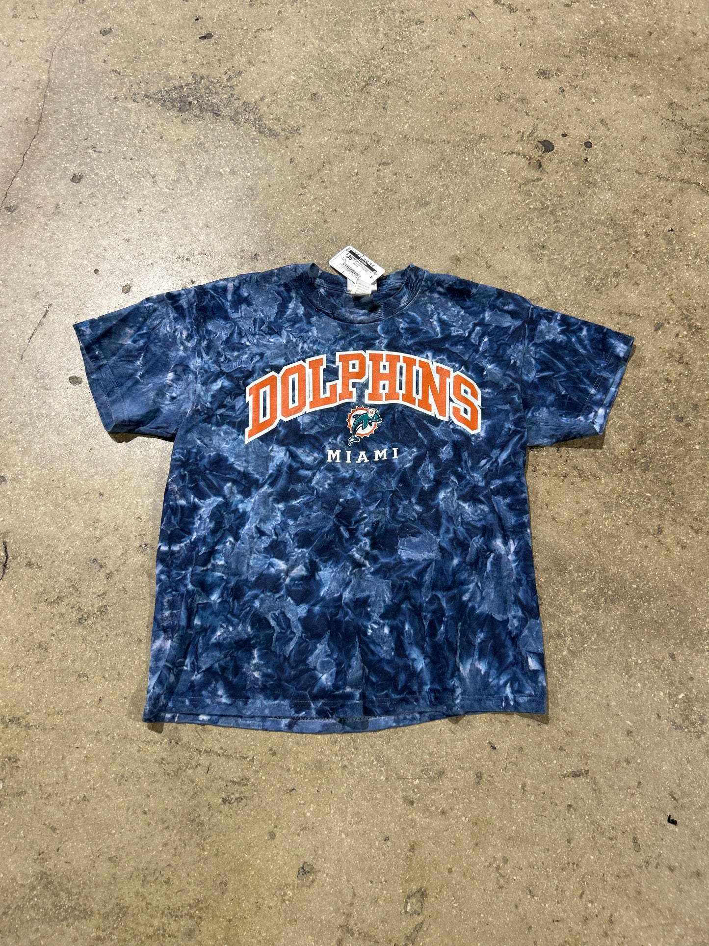 Kids Miami Dolphins Tie Dye Tee - Blue Size Medium