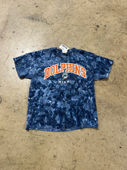 Kids Miami Dolphins Tie Dye Tee - Blue Size Medium