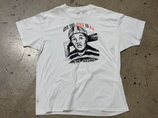 90s Give The Juice To OJ Tee - White Size XL