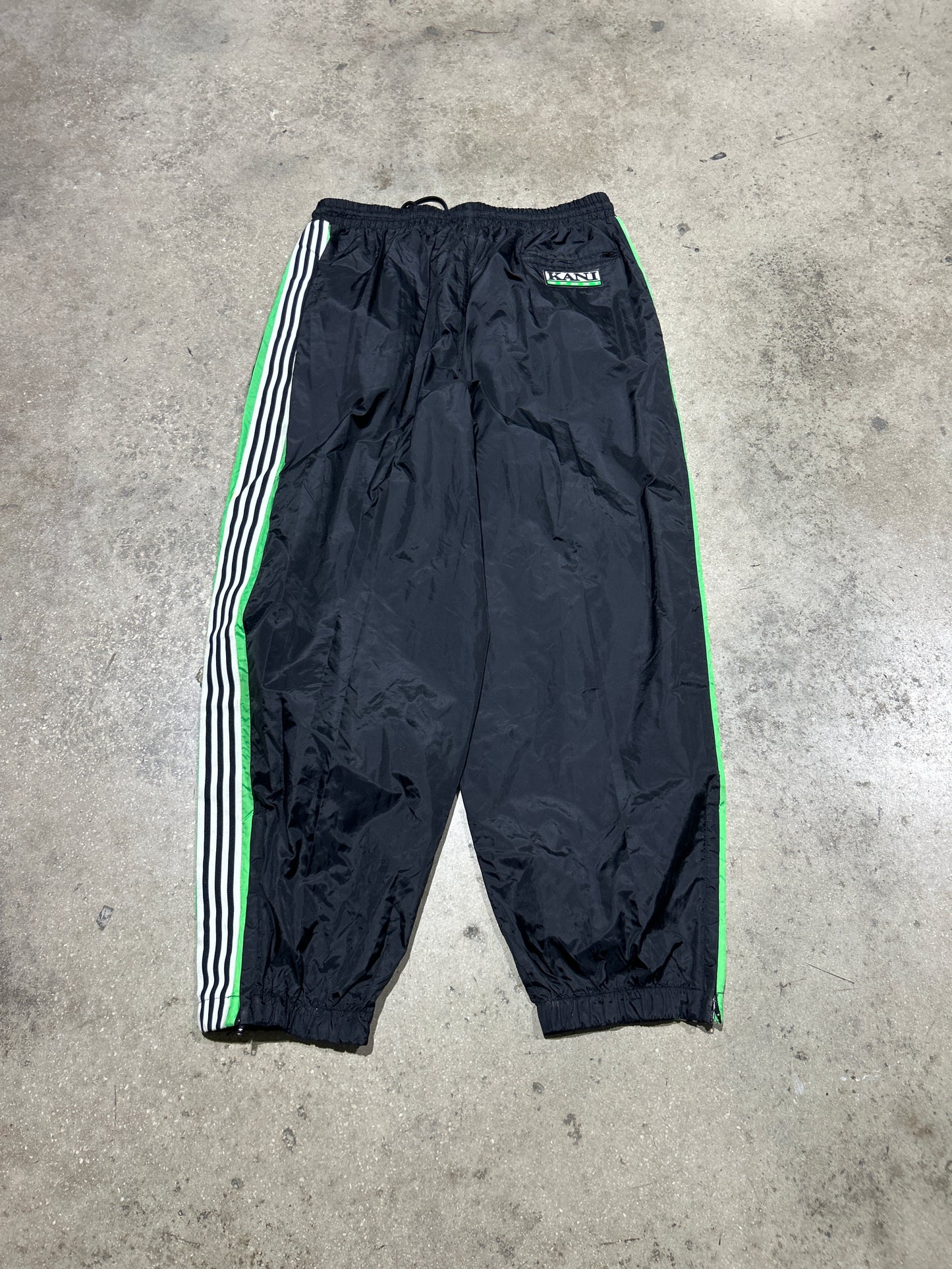 Karl Kani Sport Track Pants - Black / Neon Green Size XL