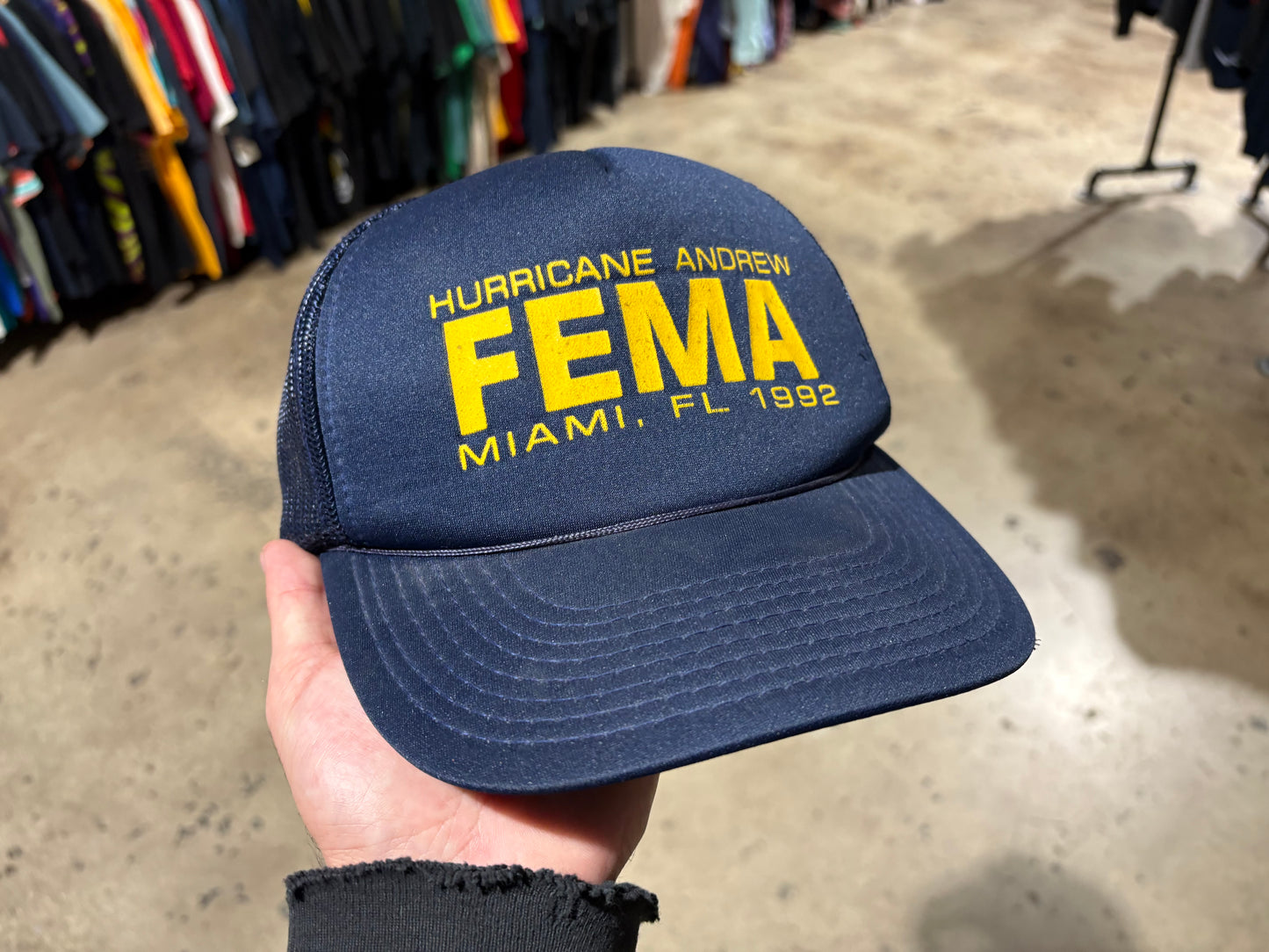 1992 Hurricane Andrew FEMA Hat - Navy