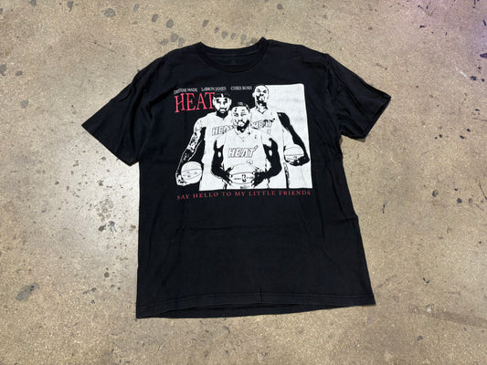 Miami Heat BIG 3 Say Hello To My Little Friends Tee - Black Size XL
