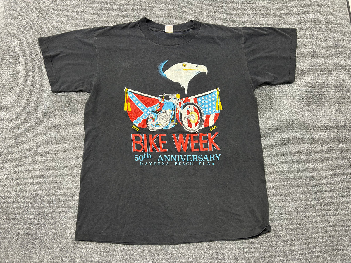 1991 50th Anniversary Bike Week Survivor Tee - Black size XL