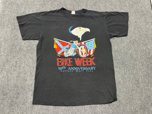 1991 50th Anniversary Bike Week Survivor Tee - Black size XL