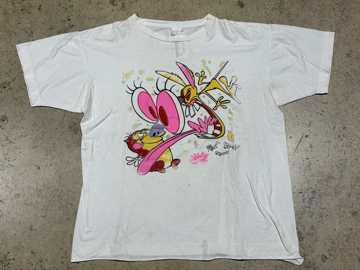 90s Ren & Stimpy Tee - White Size XXL