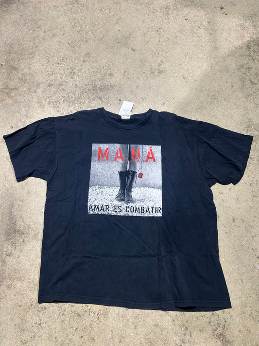 Mana Amar Es Combatir Tee - Black Size XL