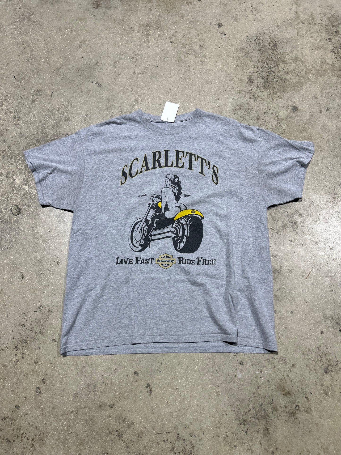 Scarletts Motorcycle Tee - Grey Size Large