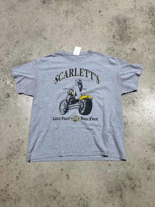 Scarletts Motorcycle Tee - Grey Size Large