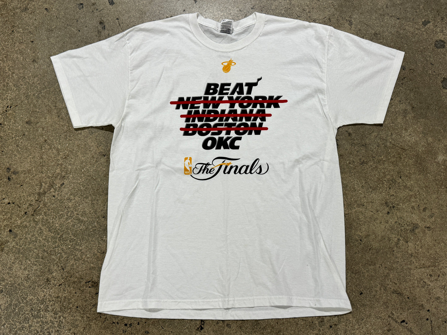 Miami Heat Beat OKC Finals Tee - White Size XL