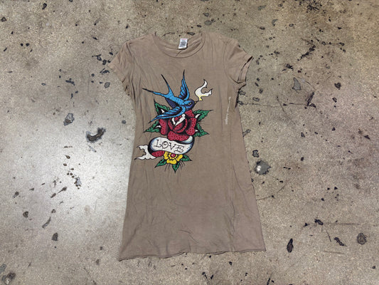 Womens Ed Hardy Love Tee - Olive Size Medium