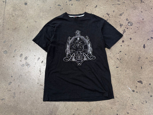 Artful Dodger Rhinestone Crest Logo Tee - Black Size Large