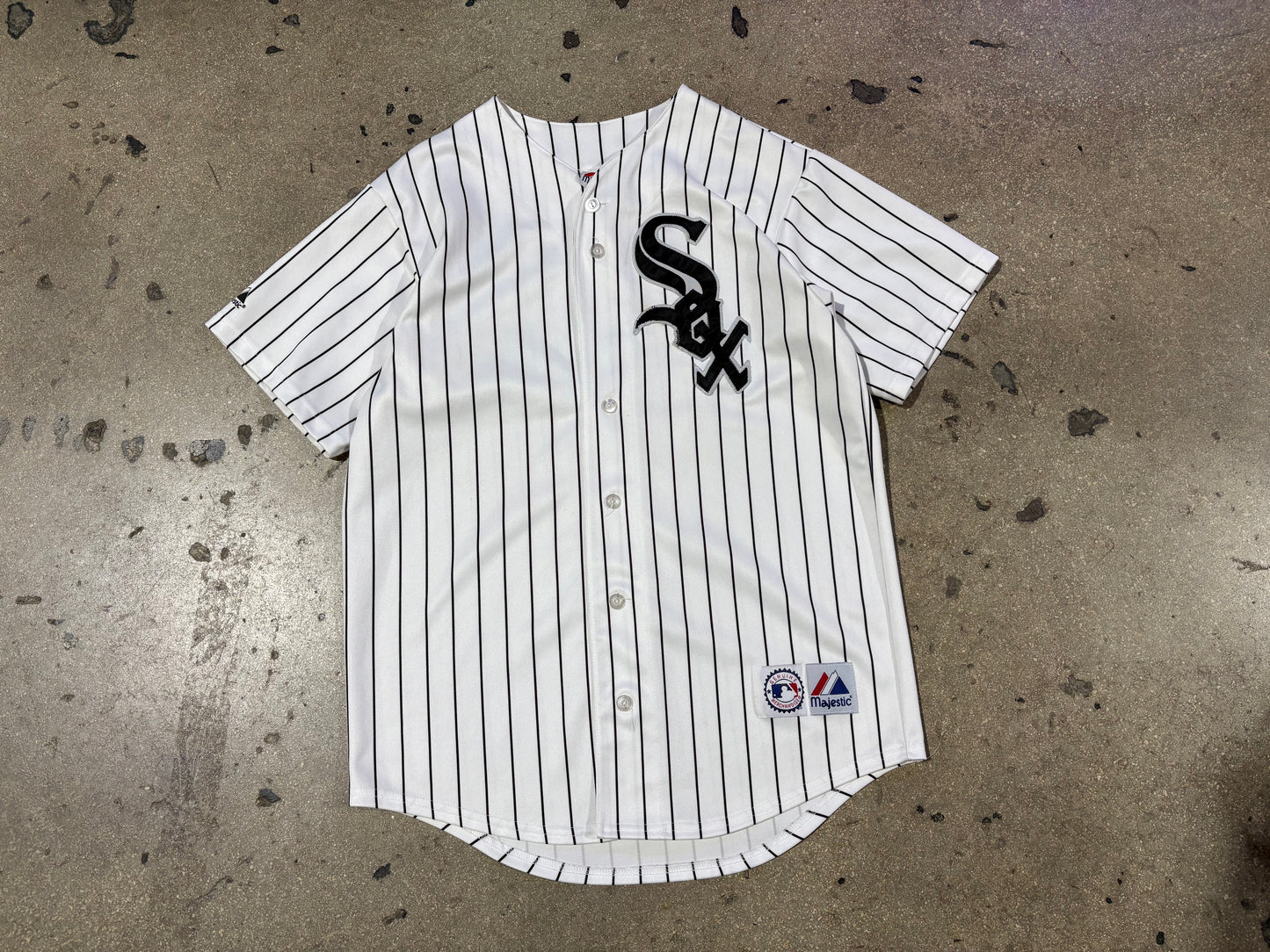 Majestic Chicago White Sox Pinstripe Baseball Jersey - White Size Medium