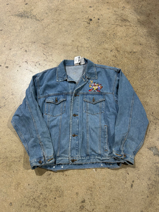 Looney Tunes Whole Cast Denim Jacket - Blue Size Large