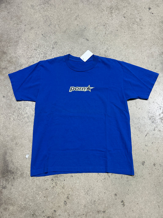 Porn Star Logo Tee - Blue Size Large