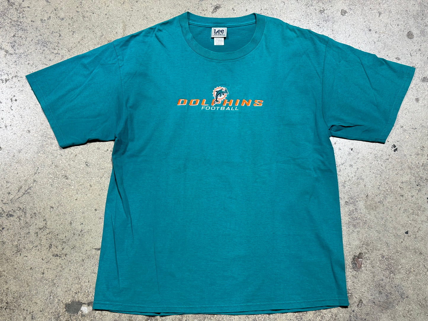 Lee Sport Miami Dolphins Embroidered Tee - Teal Size XL